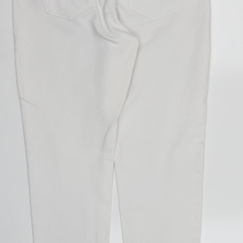 M&S Womens White  Denim Skinny Jeans Size 14 L27 in