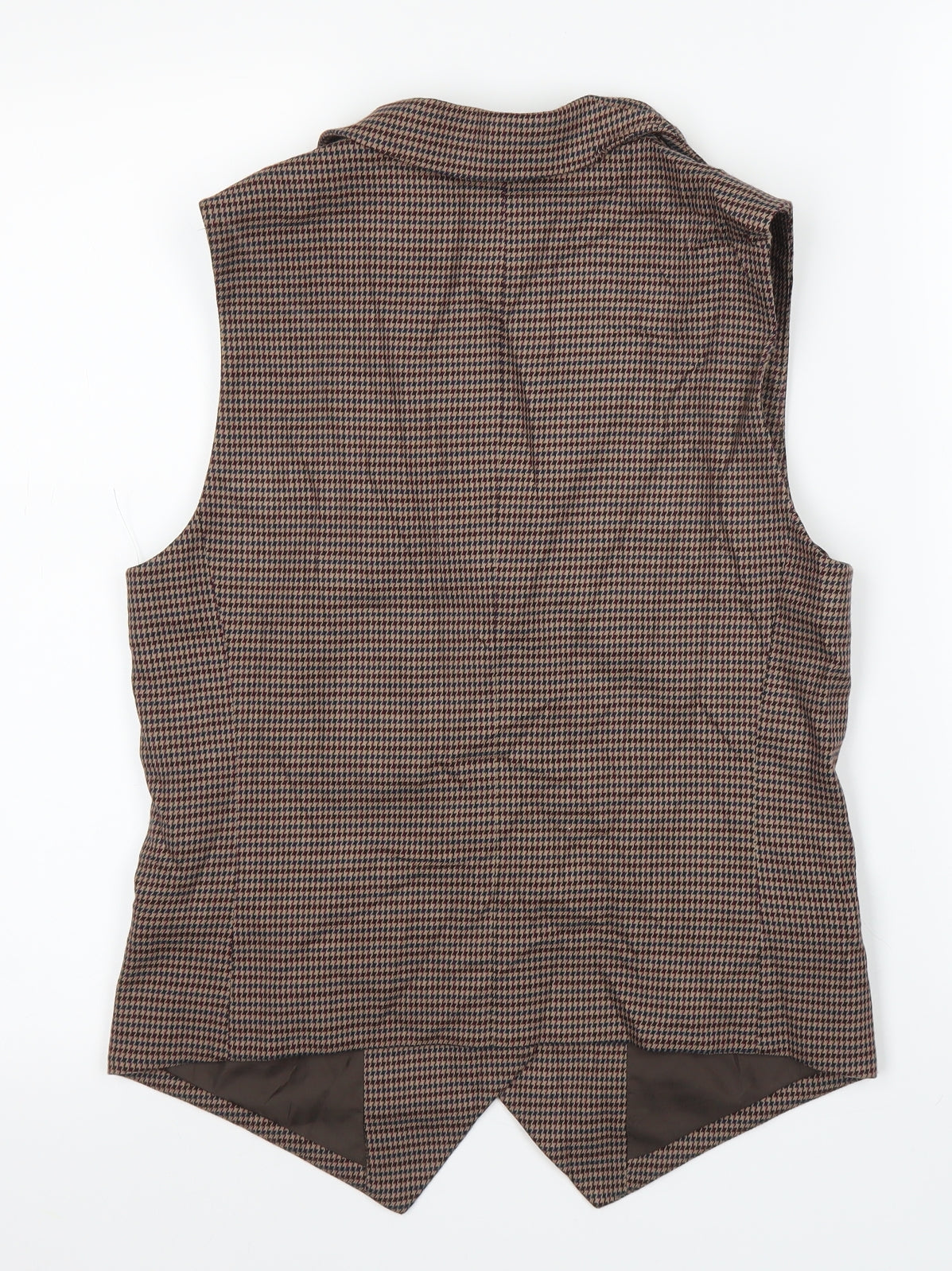 ASOS Womens Brown Houndstooth  Jacket Suit Waistcoat Size 34