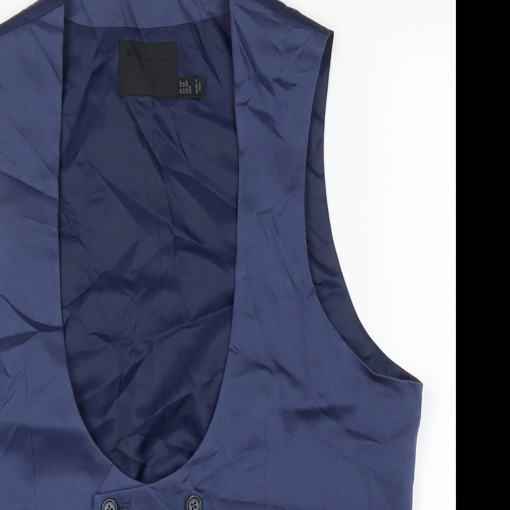ASOS Mens Blue   Jacket Suit Waistcoat Size 40