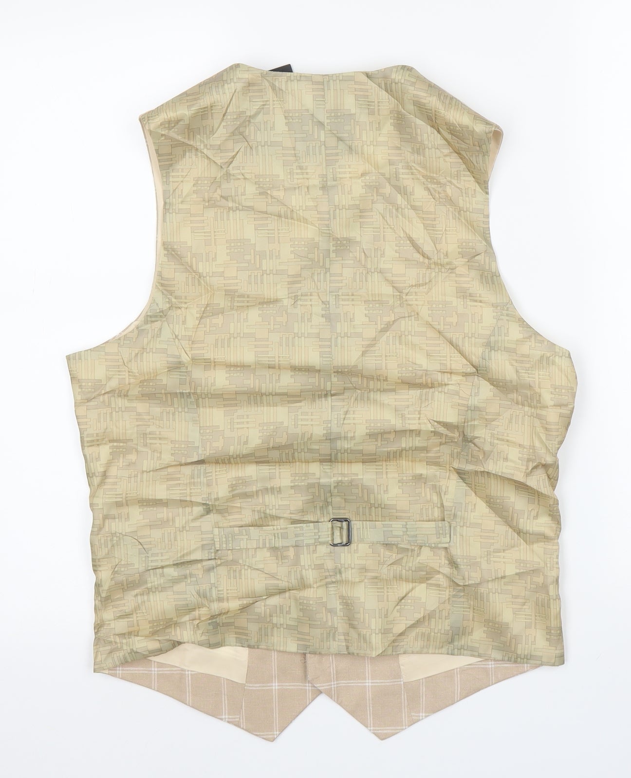 ASOS Mens Beige Check  Jacket Suit Waistcoat Size 38