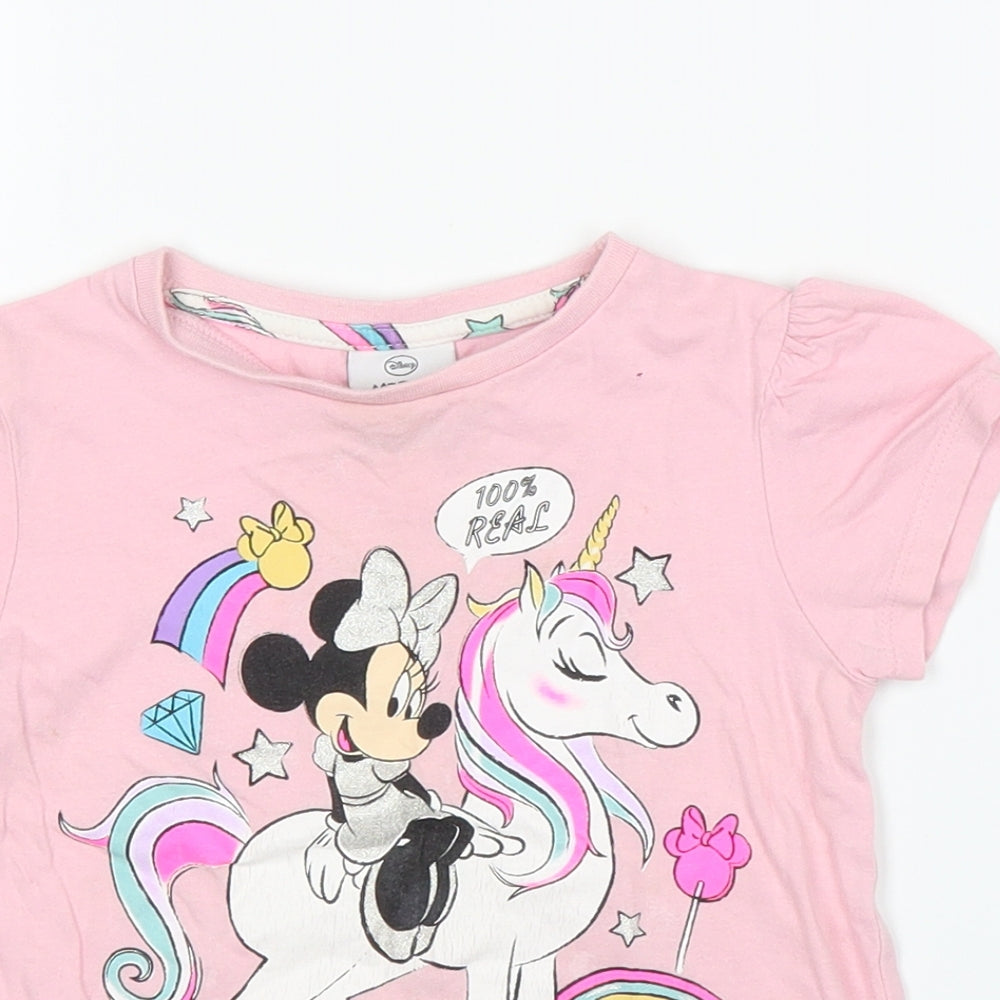 George Girls Pink   Basic T-Shirt Size 2 Years  - Disney