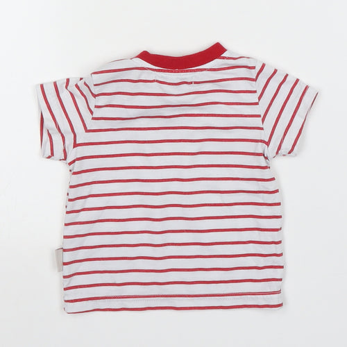 Lee Cooper Boys White Striped  Basic T-Shirt Size 3-6 Months