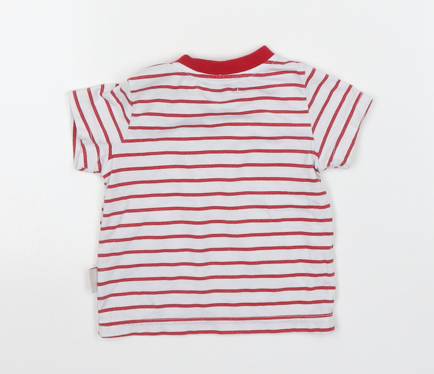 Lee Cooper Boys White Striped  Basic T-Shirt Size 3-6 Months