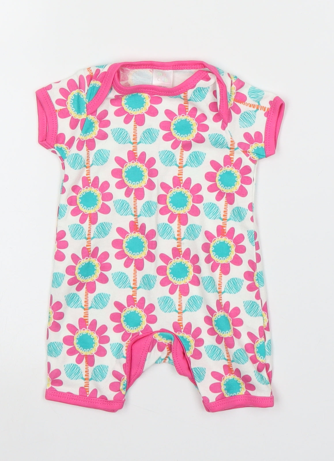Mini Club Girls Pink Floral  Babygrow One-Piece Size 0-3 Months