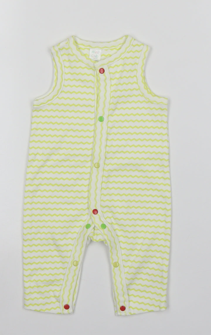 Mini Club Girls Yellow Striped  Babygrow One-Piece Size 0-3 Months