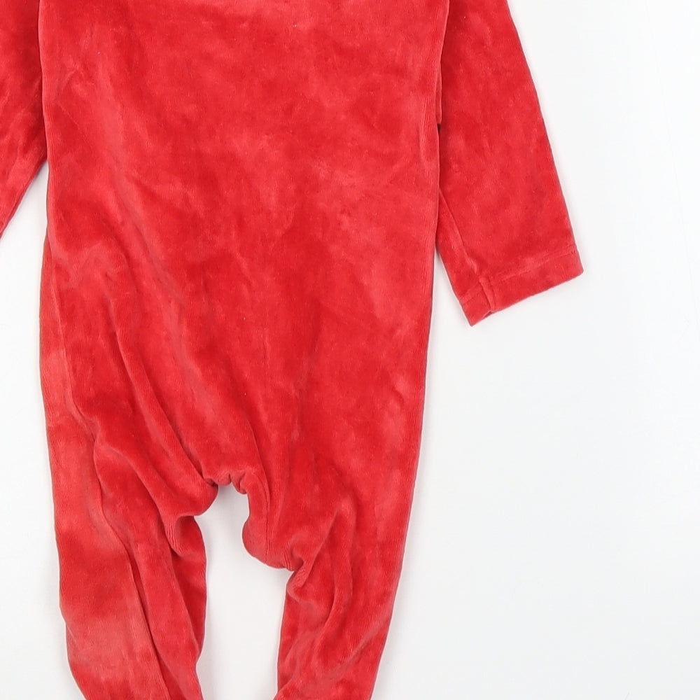 F&F Baby Red   Babygrow One-Piece Size 6-9 Months  - Christmas