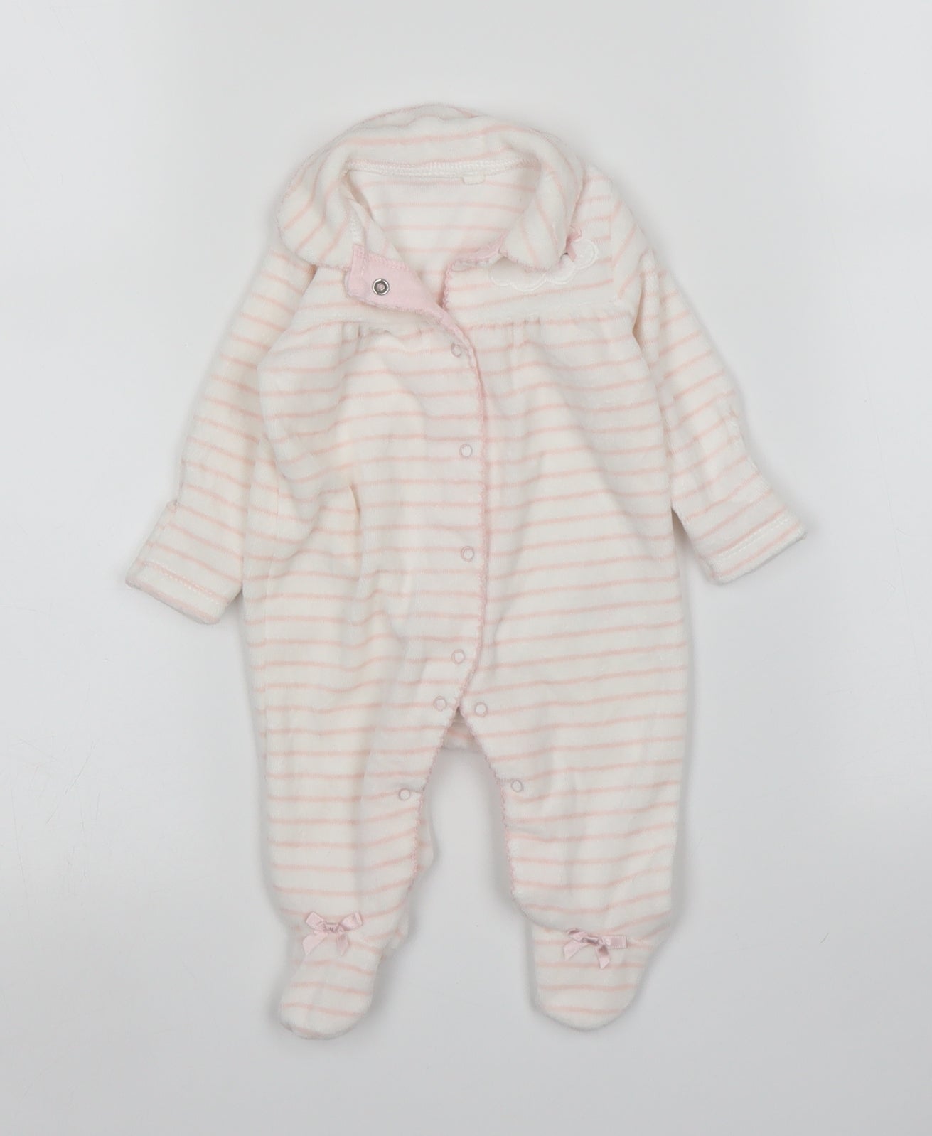 TU Girls Pink Striped  Babygrow One-Piece Size 0-3 Months