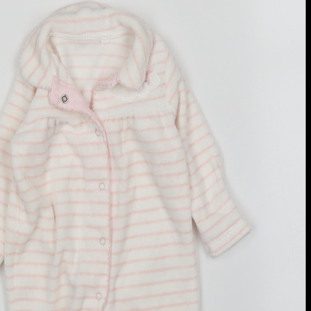 TU Girls Pink Striped  Babygrow One-Piece Size 0-3 Months