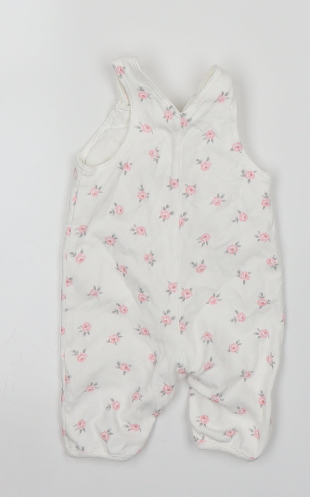 George Girls White Floral  Babygrow One-Piece Size 0-3 Months