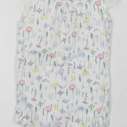Matalan Girls White Floral  Babygrow One-Piece Size 0-3 Months