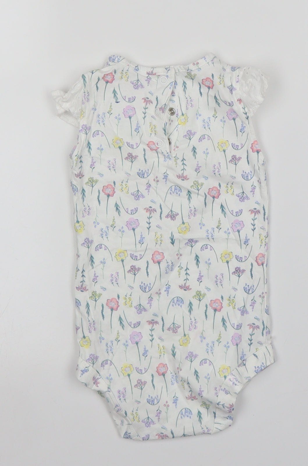Matalan Girls White Floral  Babygrow One-Piece Size 0-3 Months