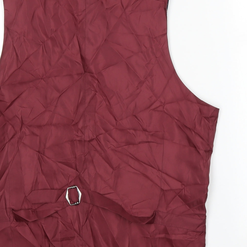 Prew Mens Blue Plaid  Jacket Suit Waistcoat Size 38