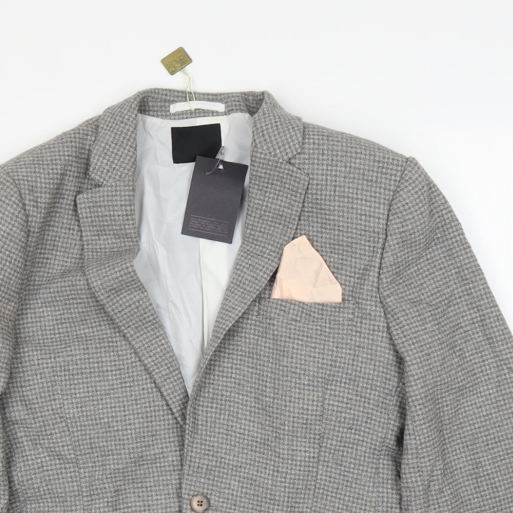 ASOS Mens Grey Houndstooth  Jacket Suit Jacket Size 40