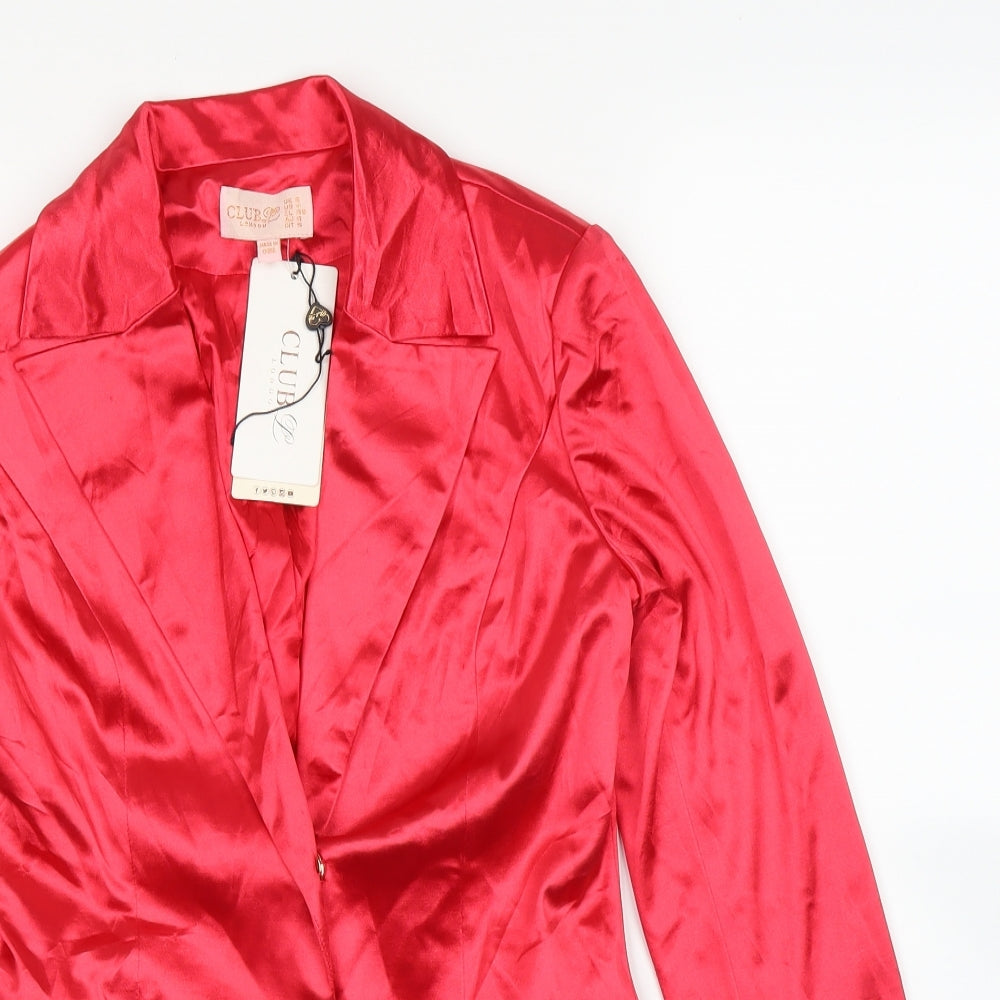Club L  Womens Red   Jacket Blazer Size 8