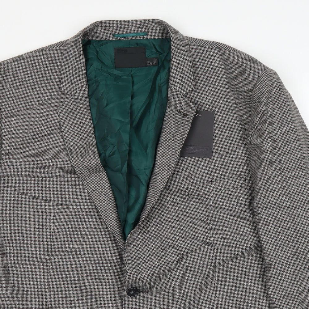 ASOS Mens Grey Houndstooth  Jacket Suit Jacket Size 52