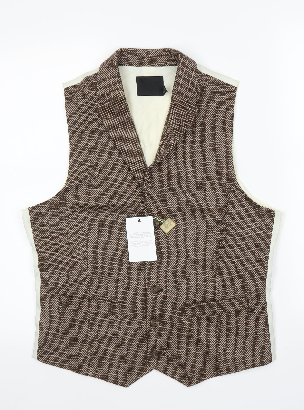 ASOS Mens Brown   Jacket Suit Waistcoat Size 40