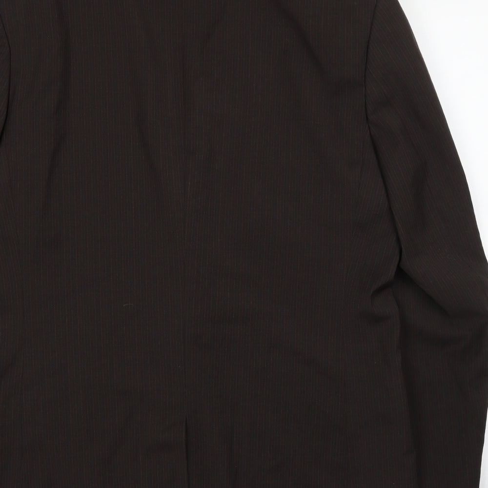 prewo Mens Brown Striped  Jacket Suit Jacket Size 44