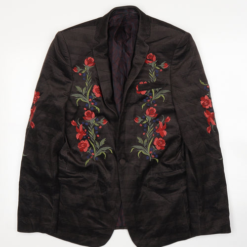 ASOS Mens Brown Floral  Jacket Suit Jacket Size 38