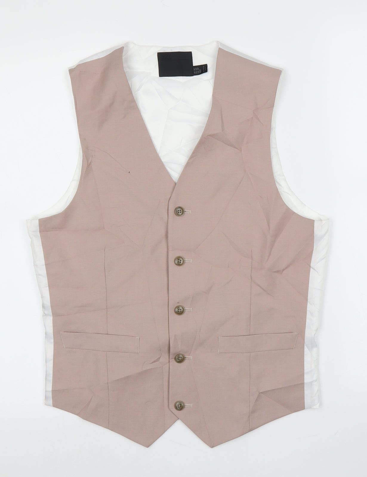 ASOS Mens Beige   Jacket Suit Waistcoat Size 38
