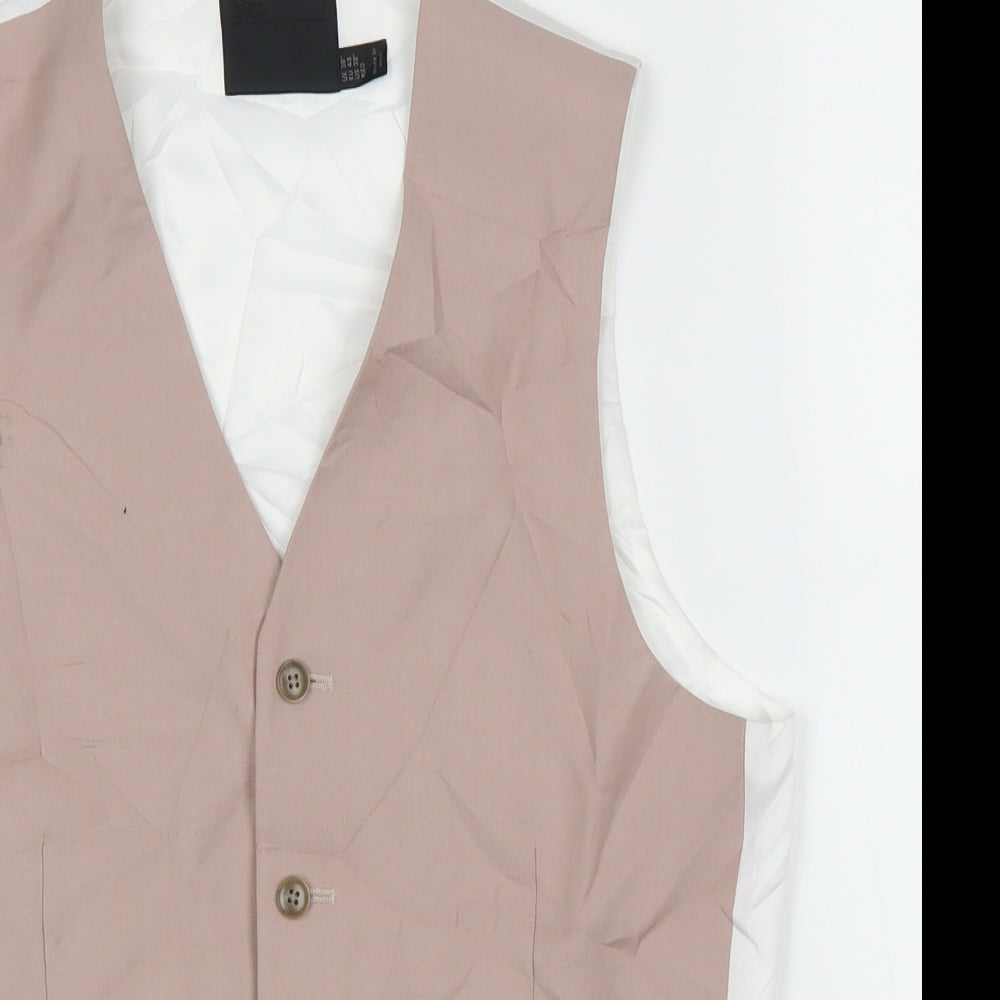 ASOS Mens Beige   Jacket Suit Waistcoat Size 38
