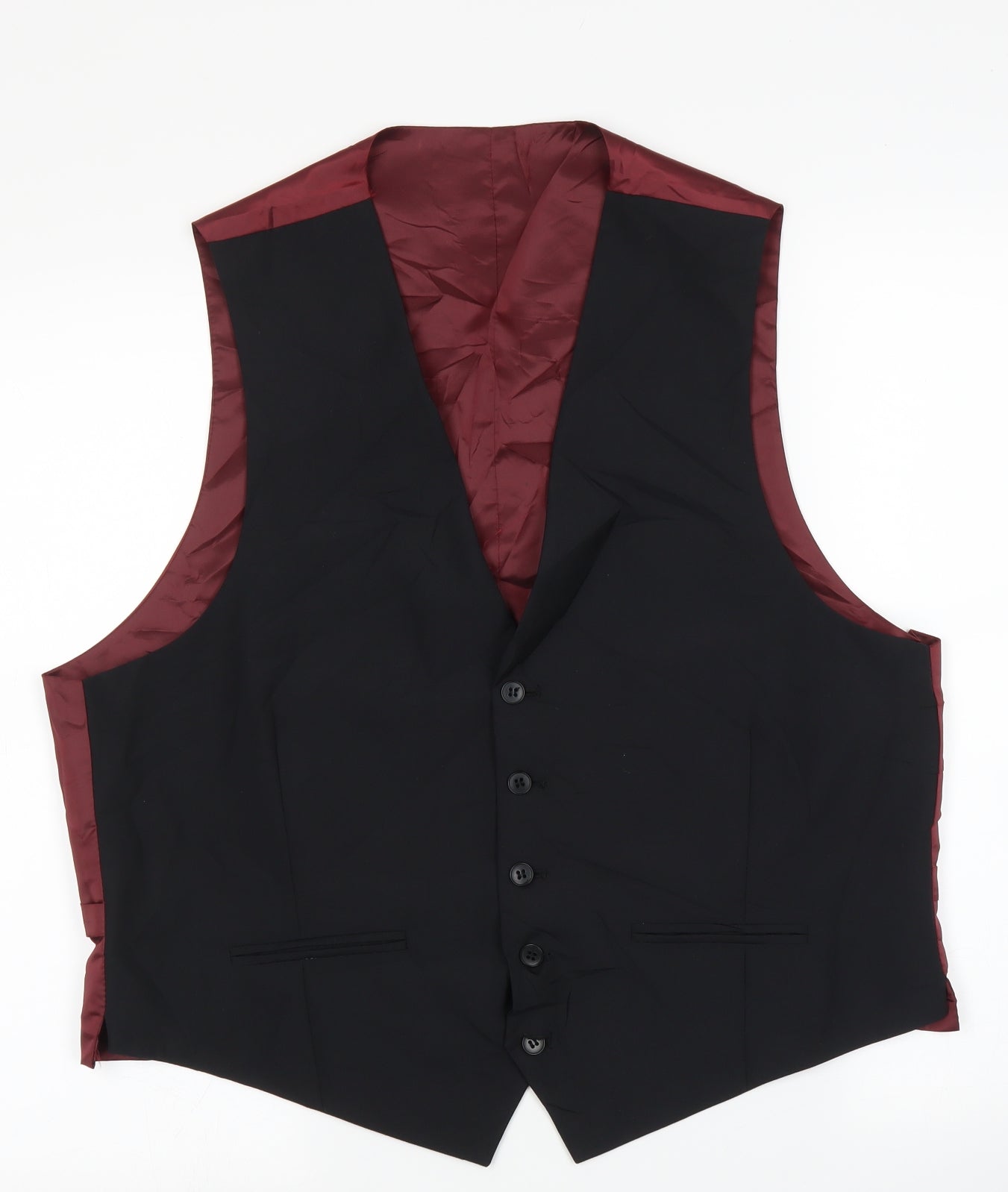 M&S Mens Black   Jacket Suit Waistcoat Size XL