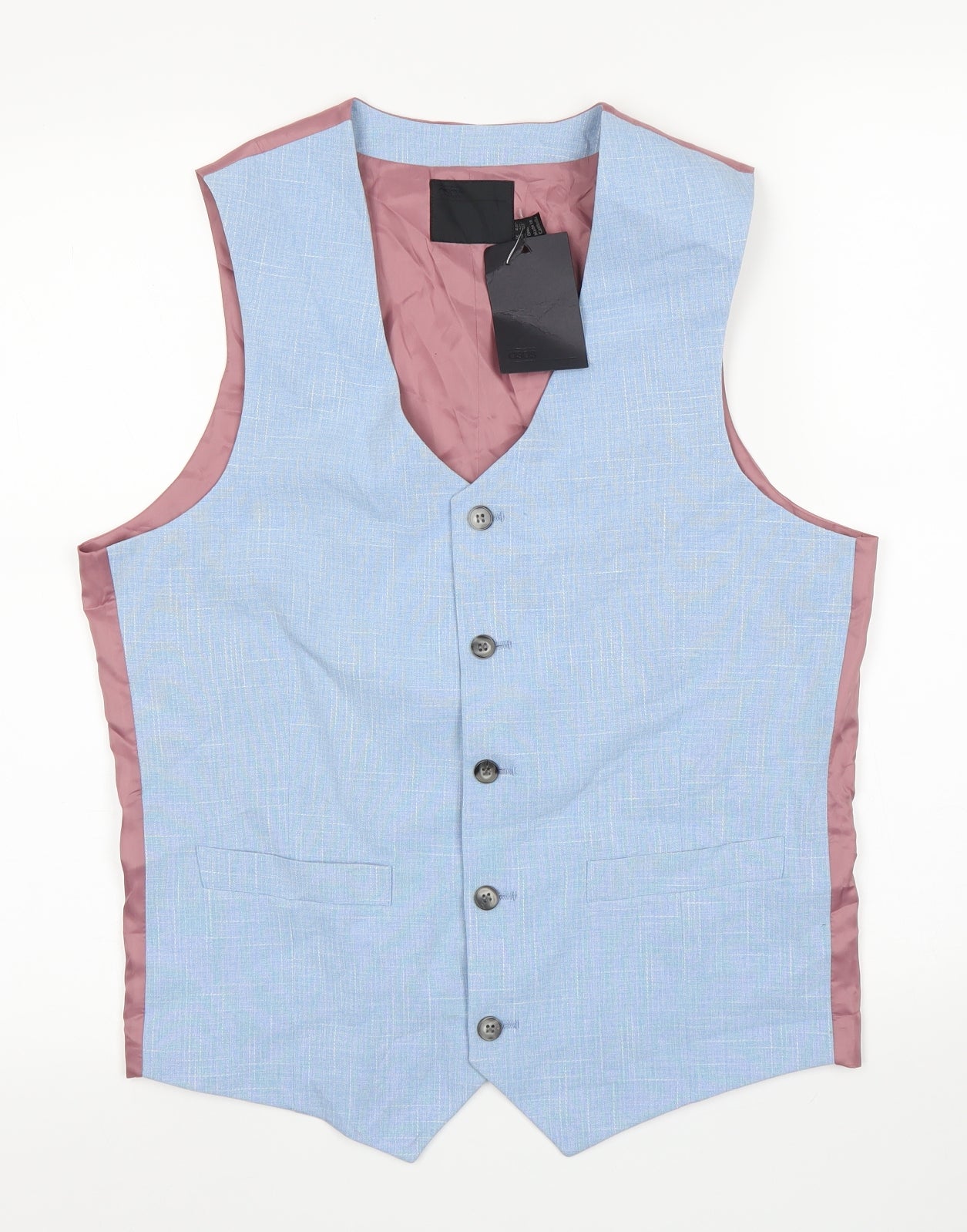 ASOS Mens Blue   Jacket Suit Waistcoat Size 40