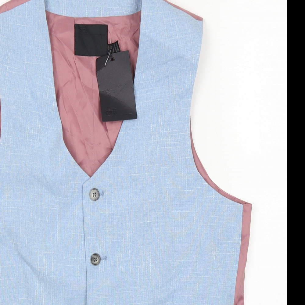 ASOS Mens Blue   Jacket Suit Waistcoat Size 40