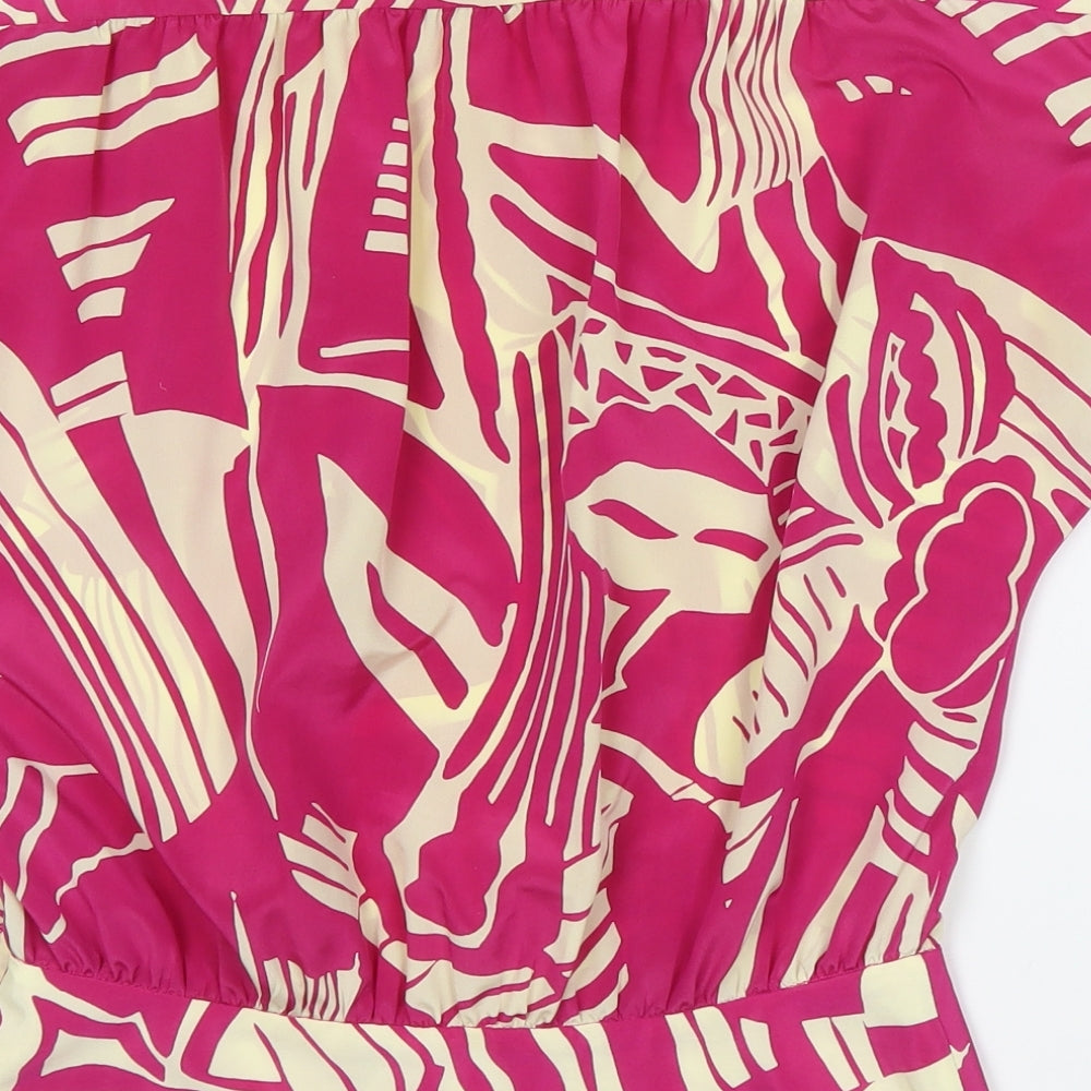 Chaus Womens Pink Floral  Basic Blouse Size 8
