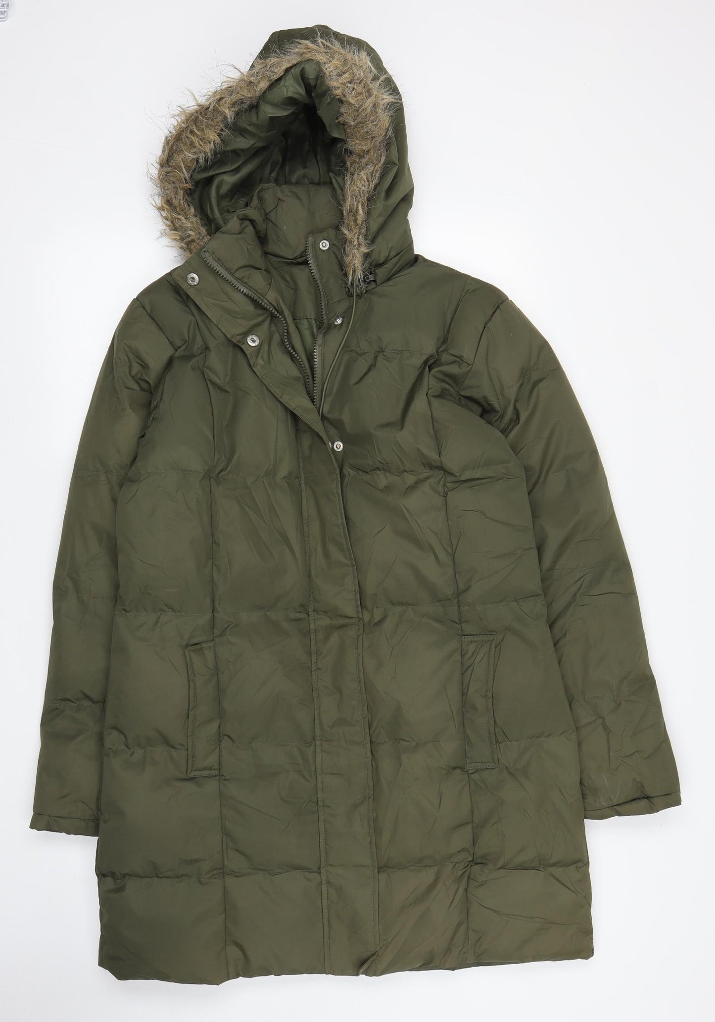 B. Young Womens Green   Parka Coat Size S