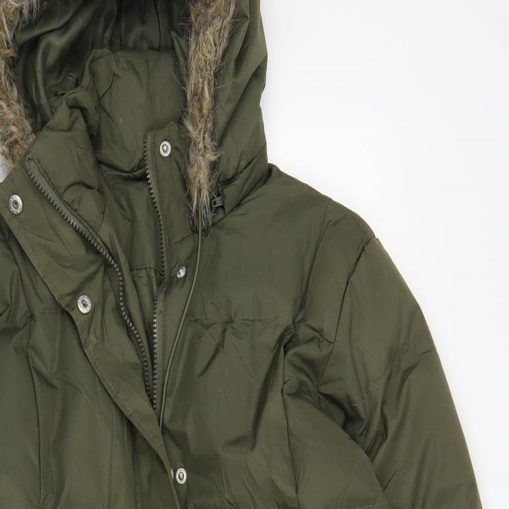 B. Young Womens Green   Parka Coat Size S