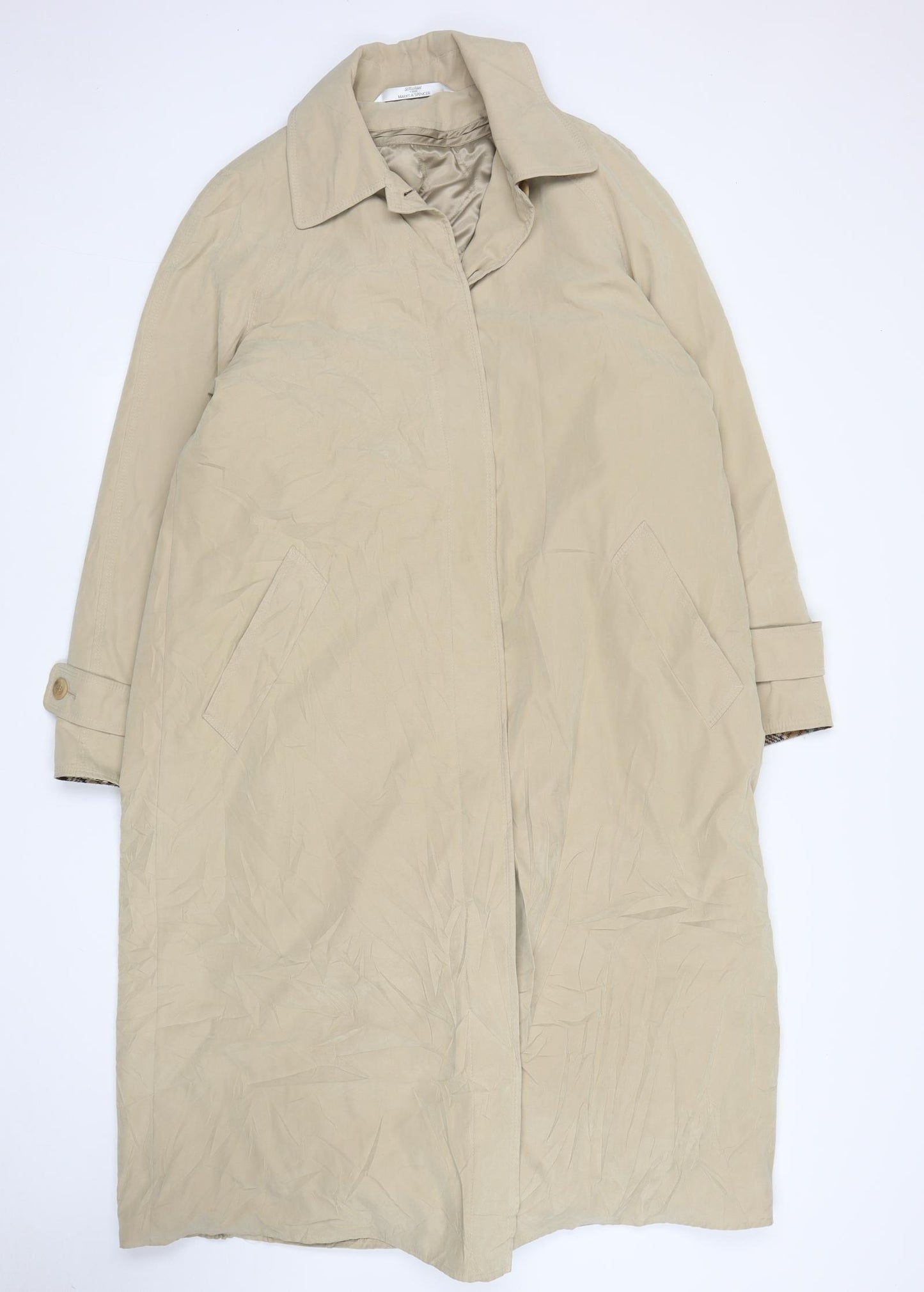 M&S Womens Beige   Trench Coat Coat Size 14
