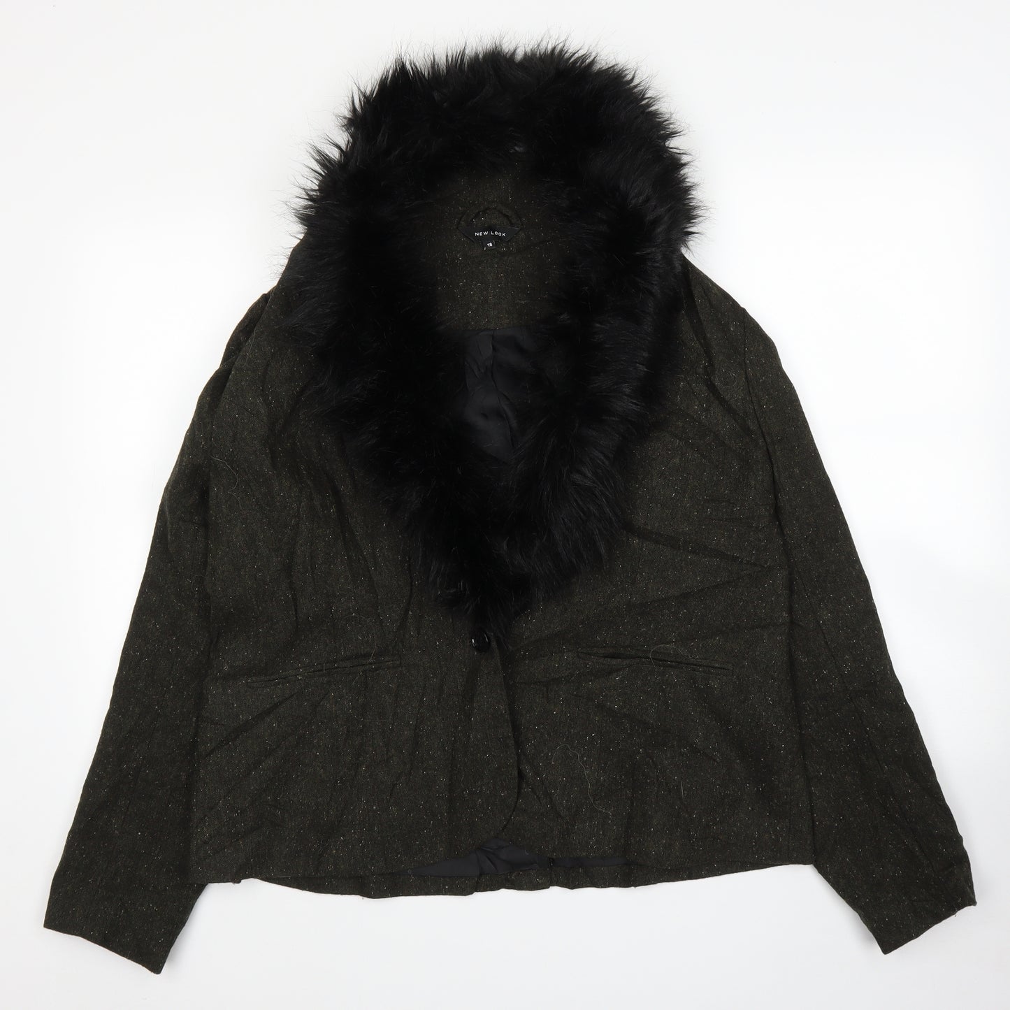 New Look Womens Green   Overcoat Coatigan Size 18