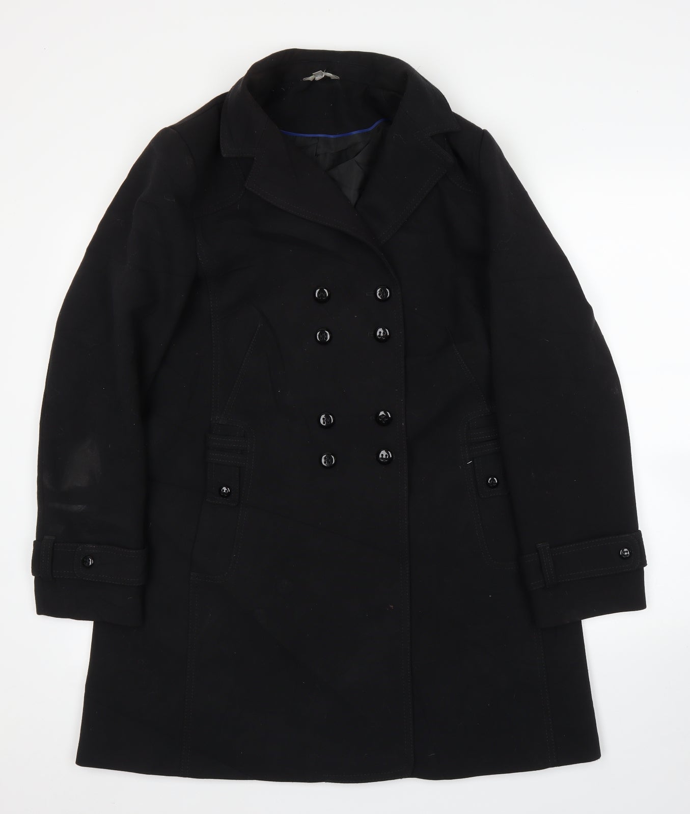 M&S Womens Black   Pea Coat Coat Size 14