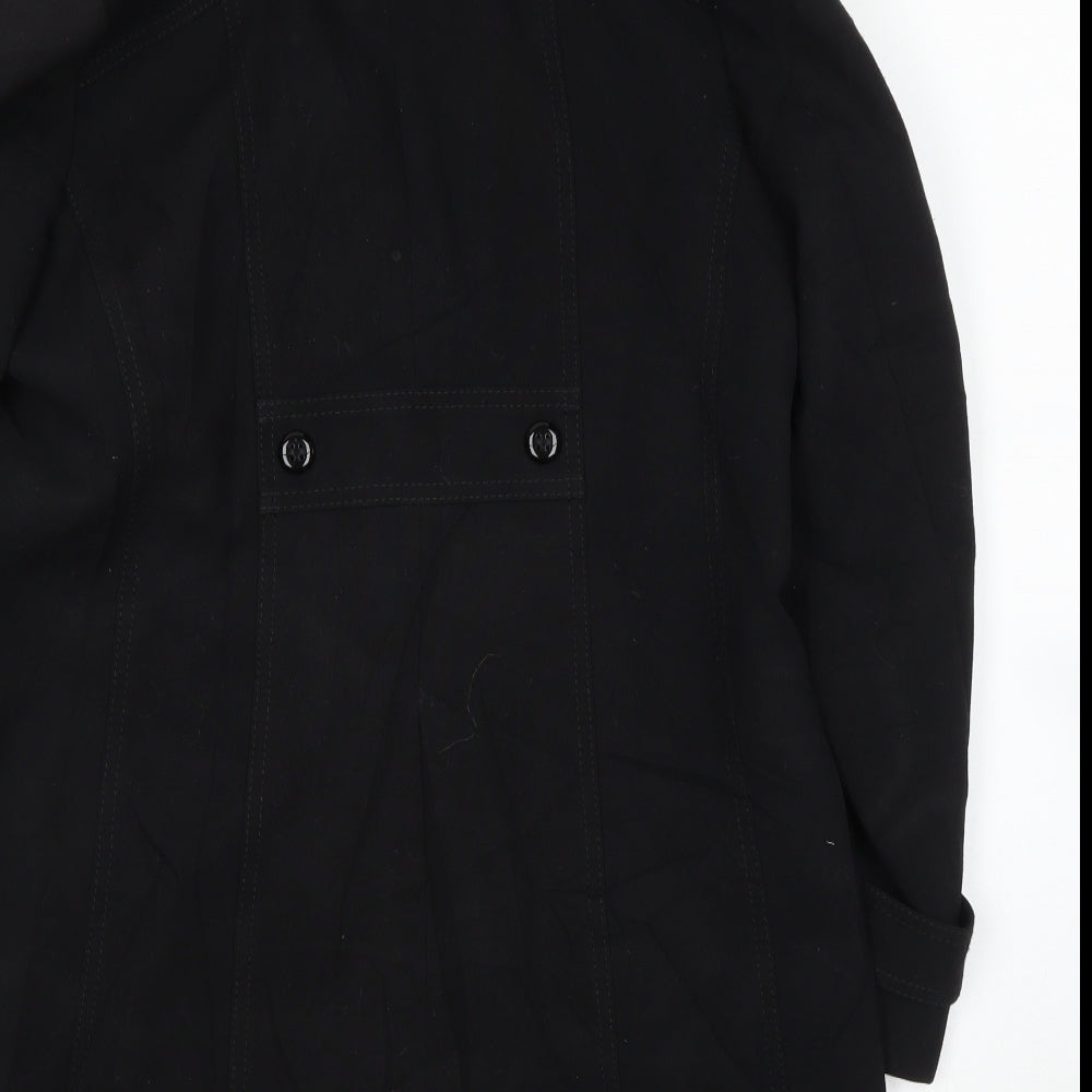 M&S Womens Black   Pea Coat Coat Size 14