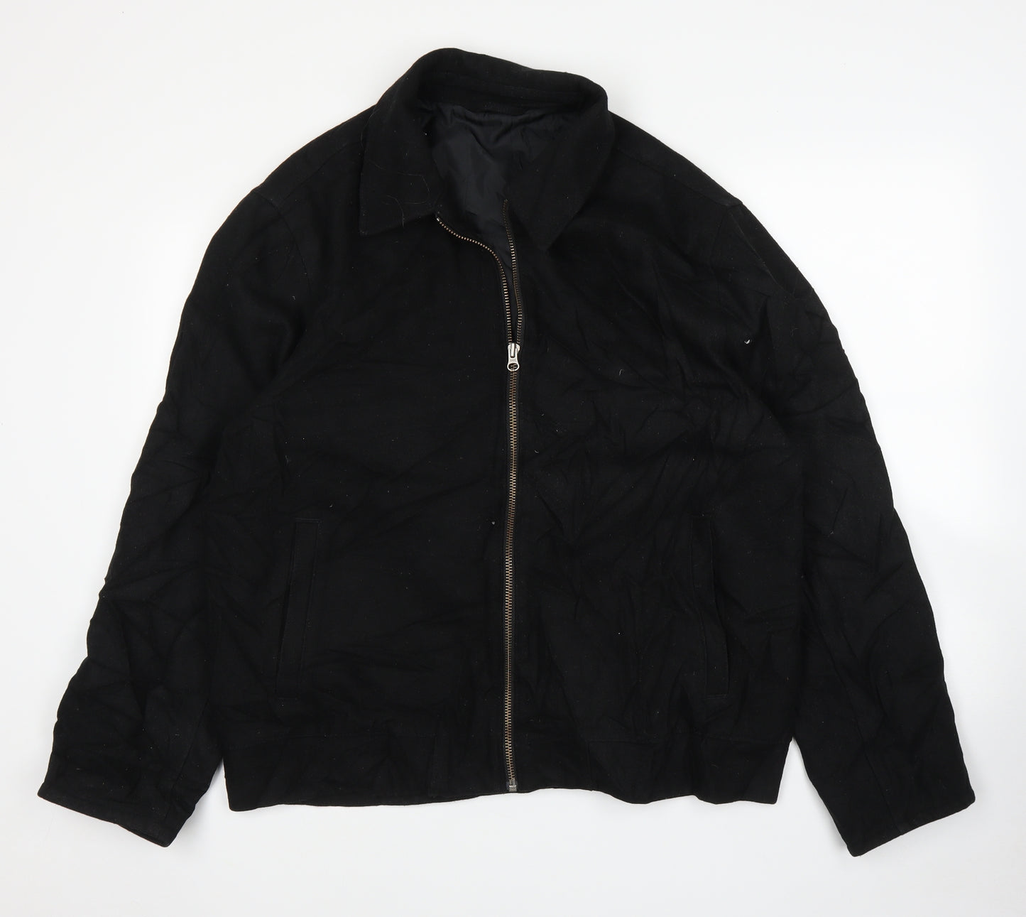 prew Mens Black   Bomber Jacket Coat Size XL