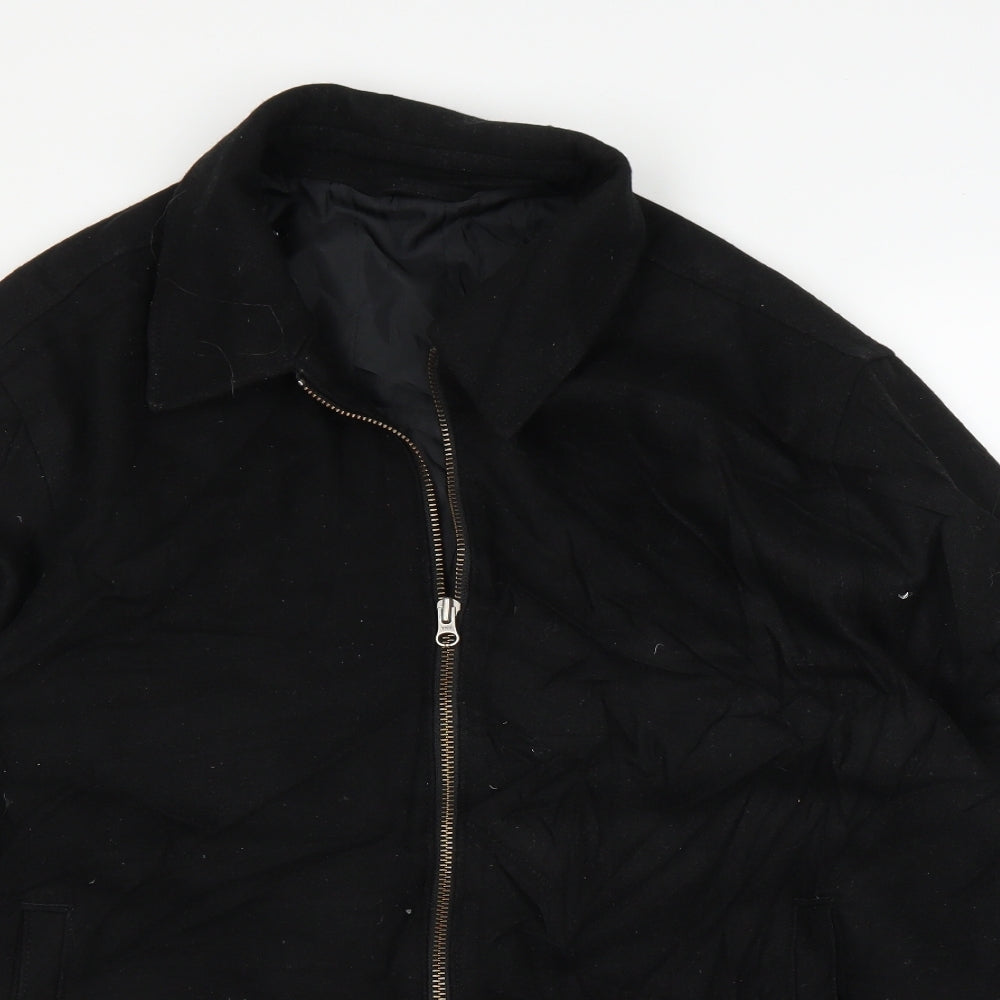 prew Mens Black   Bomber Jacket Coat Size XL