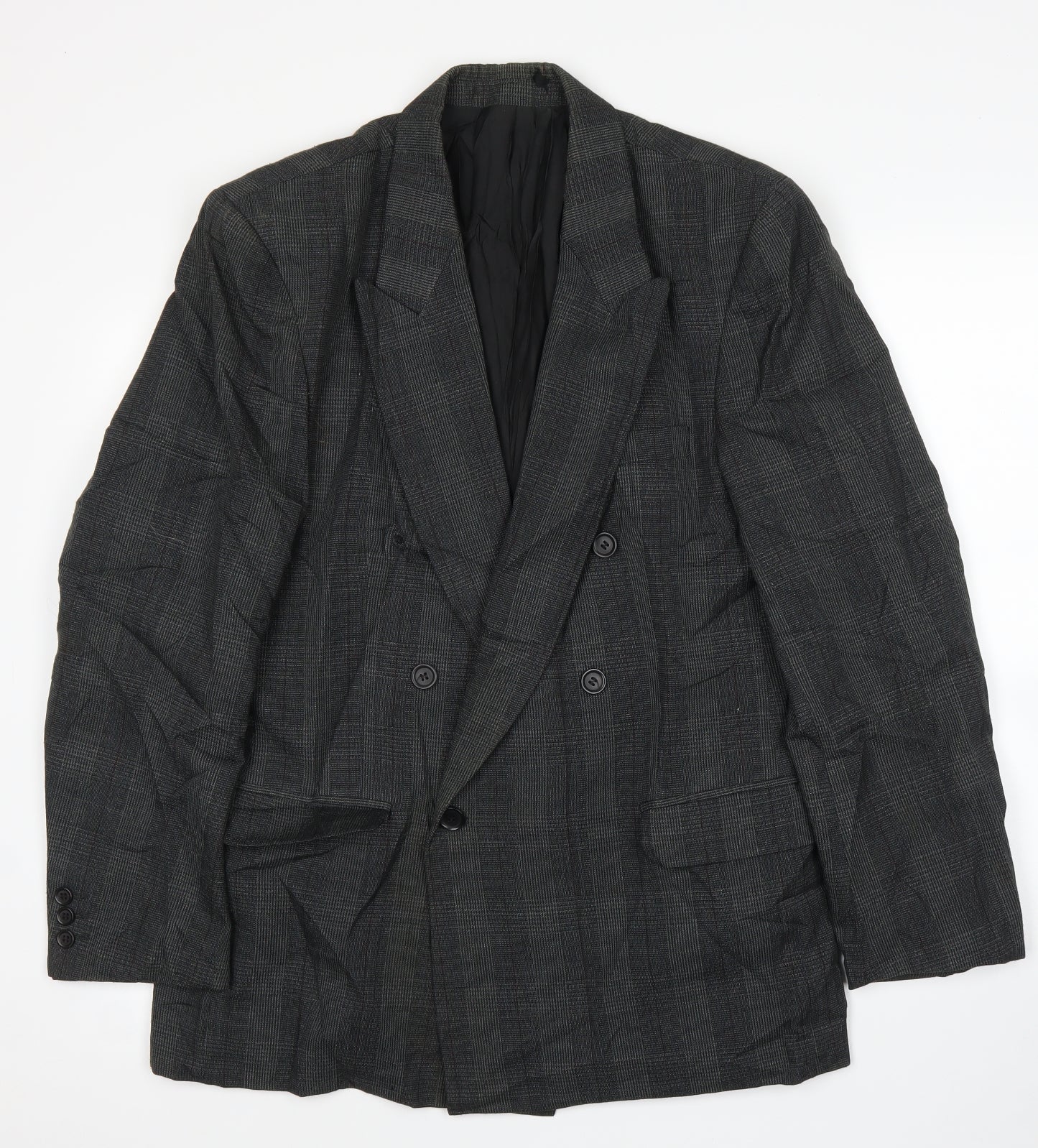Brentoni Mens Grey Plaid  Jacket Suit Jacket Size 40