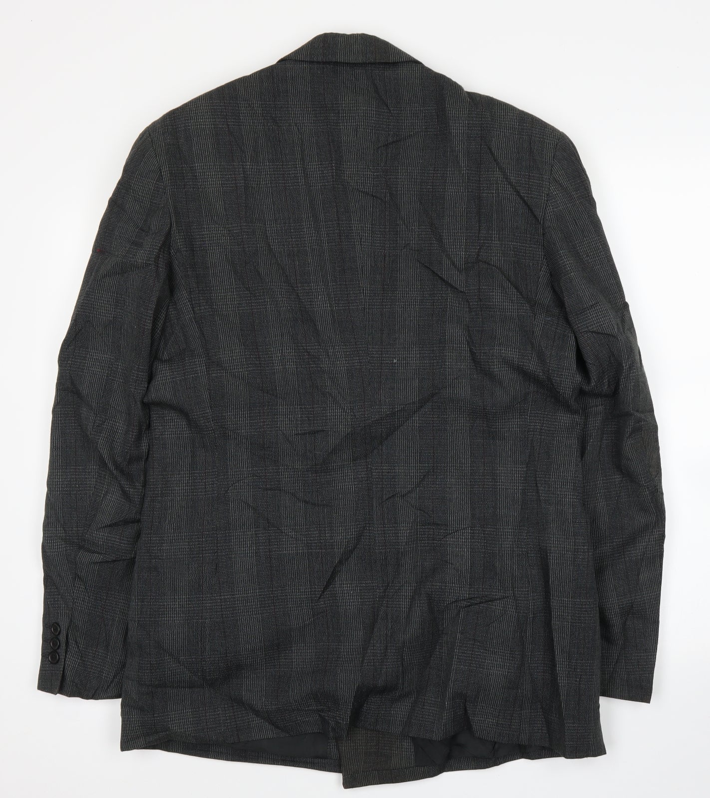 Brentoni Mens Grey Plaid  Jacket Suit Jacket Size 40