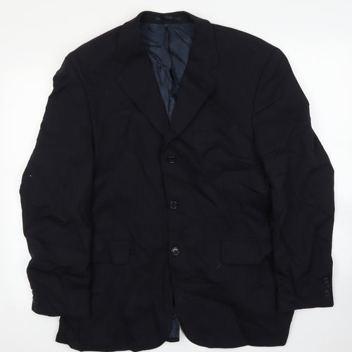Burton Mens Black Striped  Jacket Suit Jacket Size 44