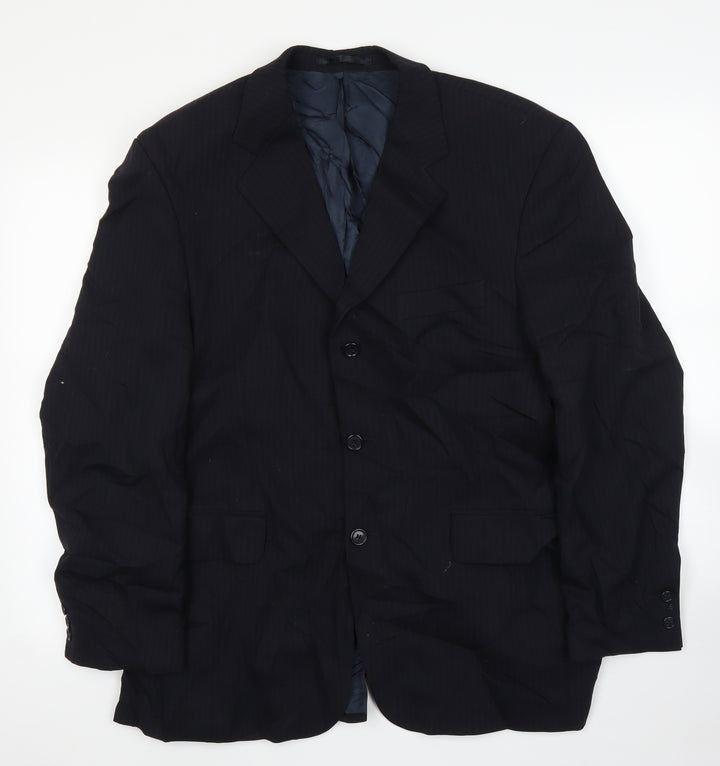Burton Mens Black Striped Jacket Suit Jacket Size 44