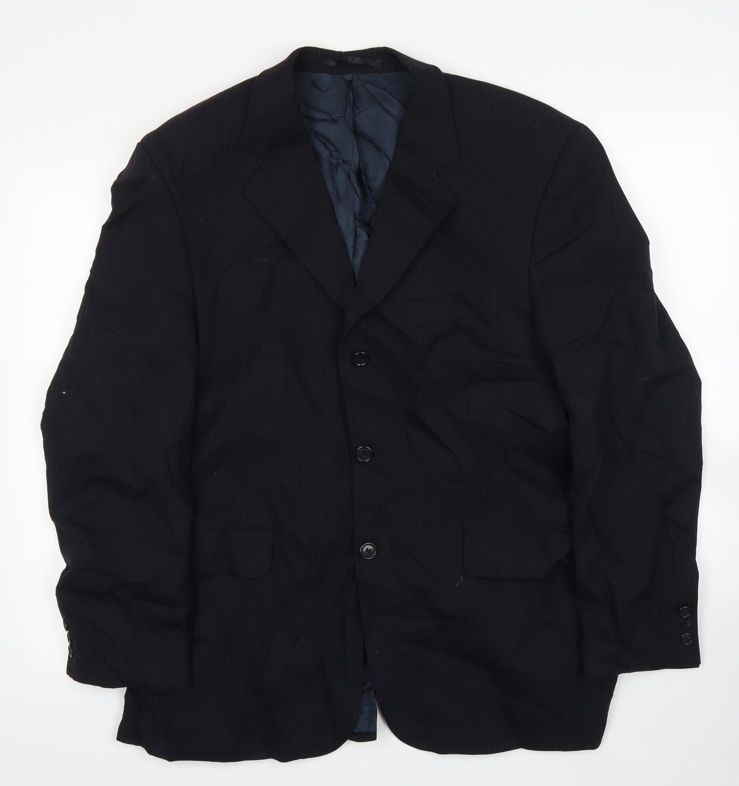 Burton Mens Black Striped  Jacket Suit Jacket Size 44