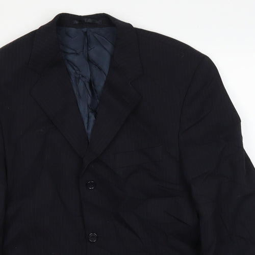 Burton Mens Black Striped  Jacket Suit Jacket Size 44