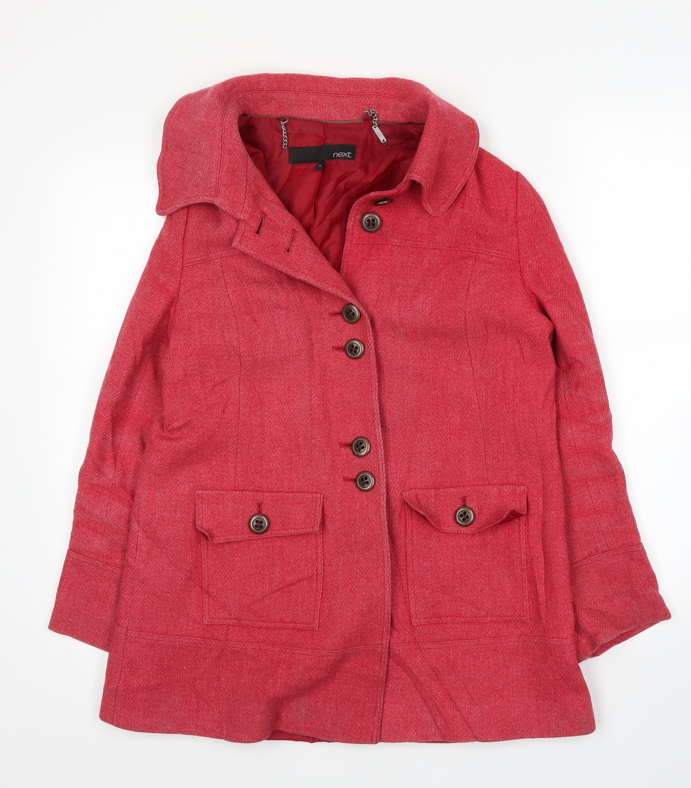 NEXT Womens Pink   Overcoat Coat Size 12