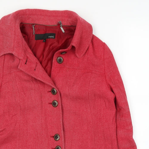 NEXT Womens Pink   Overcoat Coat Size 12