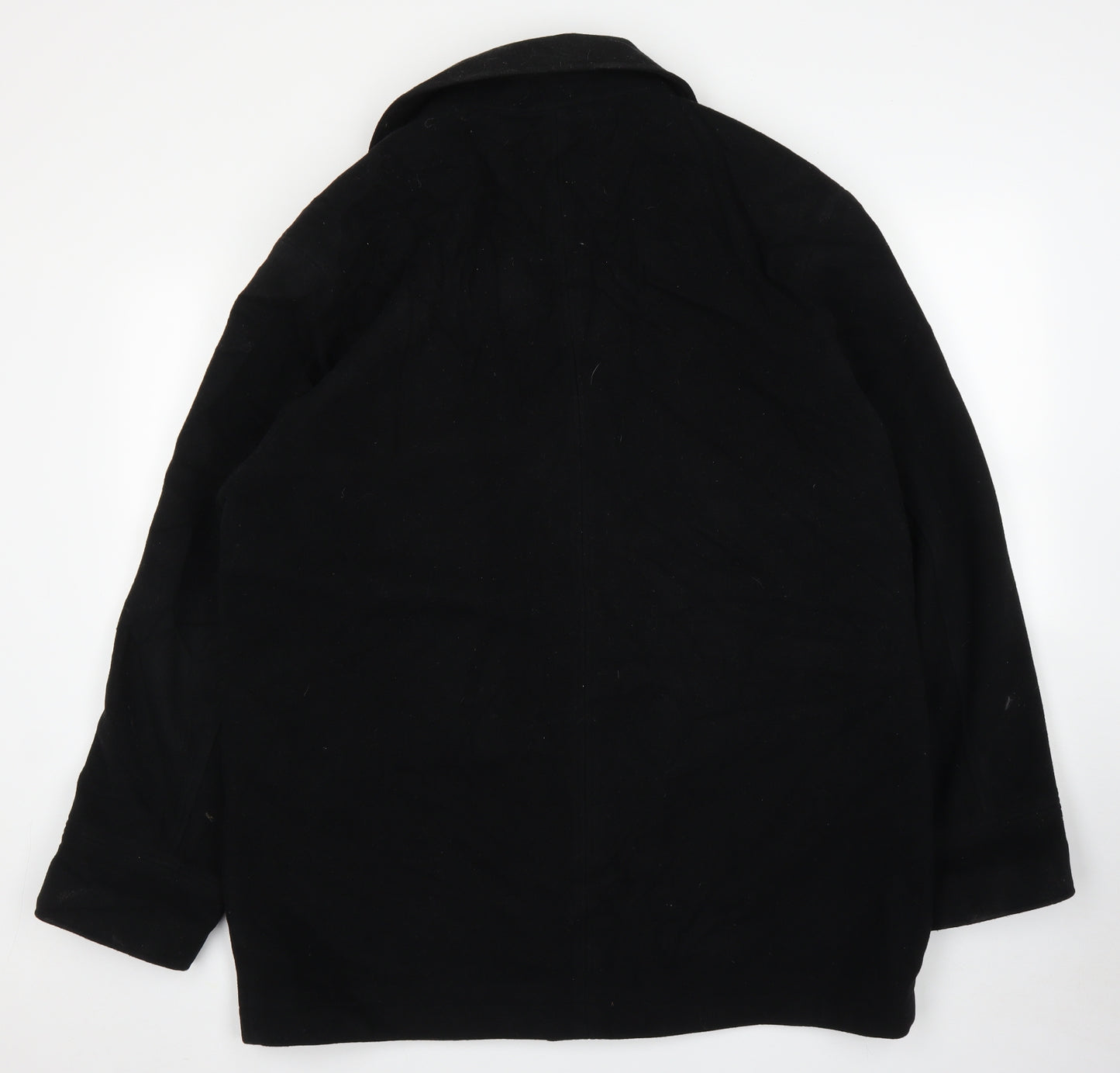 M&S Mens Black   Overcoat Coat Size XL