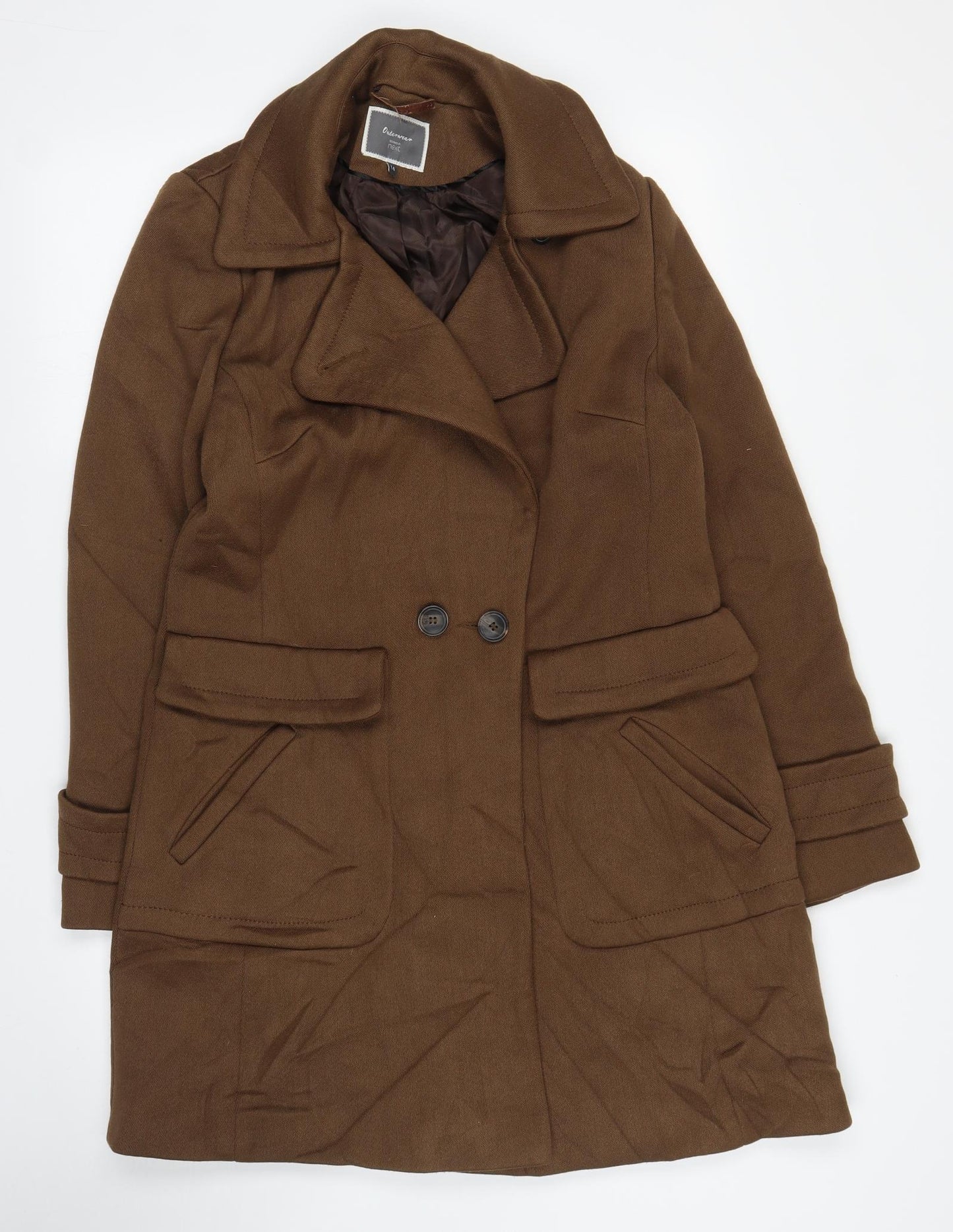 NEXT Womens Brown   Overcoat Coat Size 14