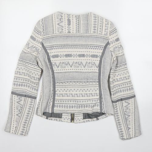 H&M Womens White Geometric  Jacket  Size XS