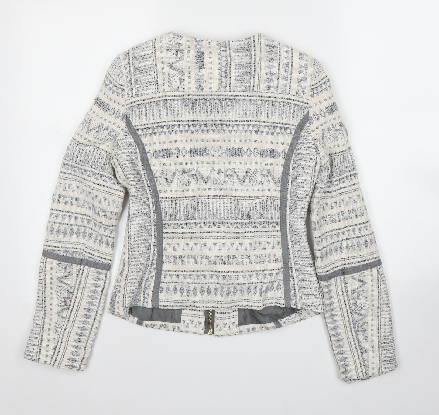 H&M Womens White Geometric  Jacket  Size XS