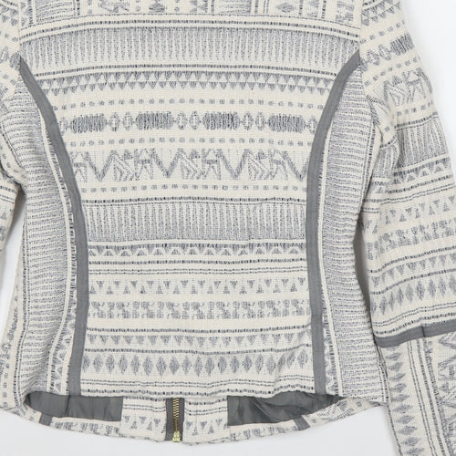 H&M Womens White Geometric  Jacket  Size XS