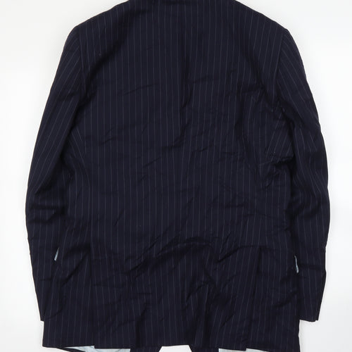 TM Lewin Mens Blue Striped  Jacket Suit Jacket Size 40